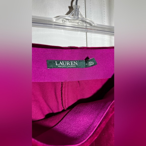 Ralph Lauren Velvet/Velour Red Crop Pants size 10 - Picture 4 of 8